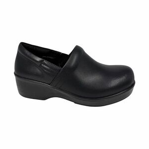 Dr. Scholls Dynamo Slip-Resistant Work Clogs Black Leather Size 6W